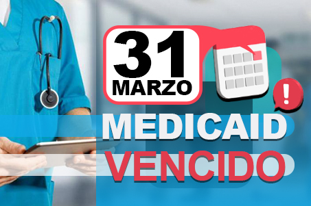 Imagen con una fecha de 31 de marzo indicando que se venci el seguro mdico de medicaid